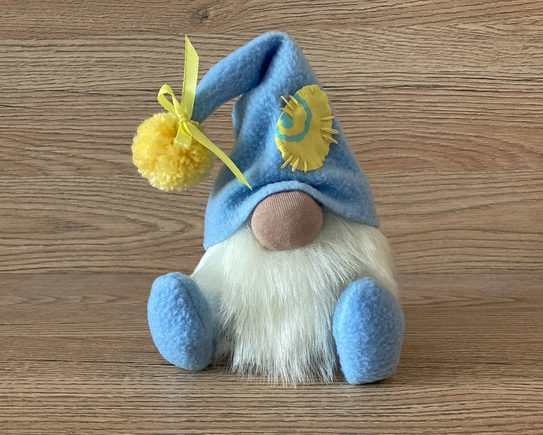 Easter egg elf Blue spring gnome Gnome gifts Gnome ornament - 玩偶/公仔 - 棉 蓝色