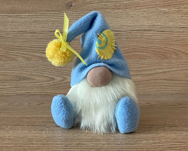 Easter egg elf Blue spring gnome Gnome gifts Gnome ornament - 玩偶/公仔 - 棉．麻 蓝色