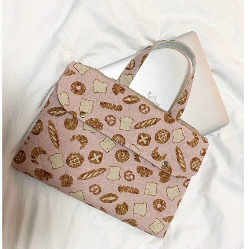 松松面包出炉 13寸/14寸电脑包/笔电包/平板包 - 电脑包 - 棉．麻 粉红色