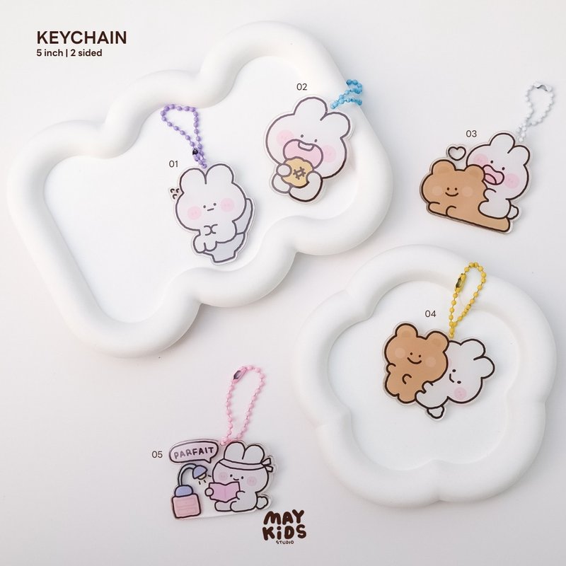 钥匙链 - 吊饰 - 压克力 白色