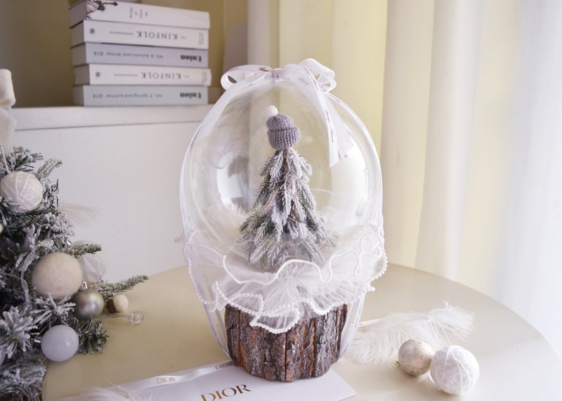 永不消气波波球圣诞树 圣诞节 交换礼物 圣诞礼物 小夜灯 定制化 - 干燥花/捧花 - 植物．花 白色