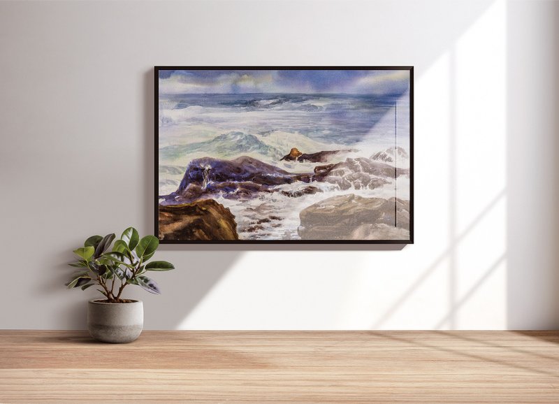 【水彩】听海-由远而近的旋律 - 海报/装饰画/版画 - 纸 