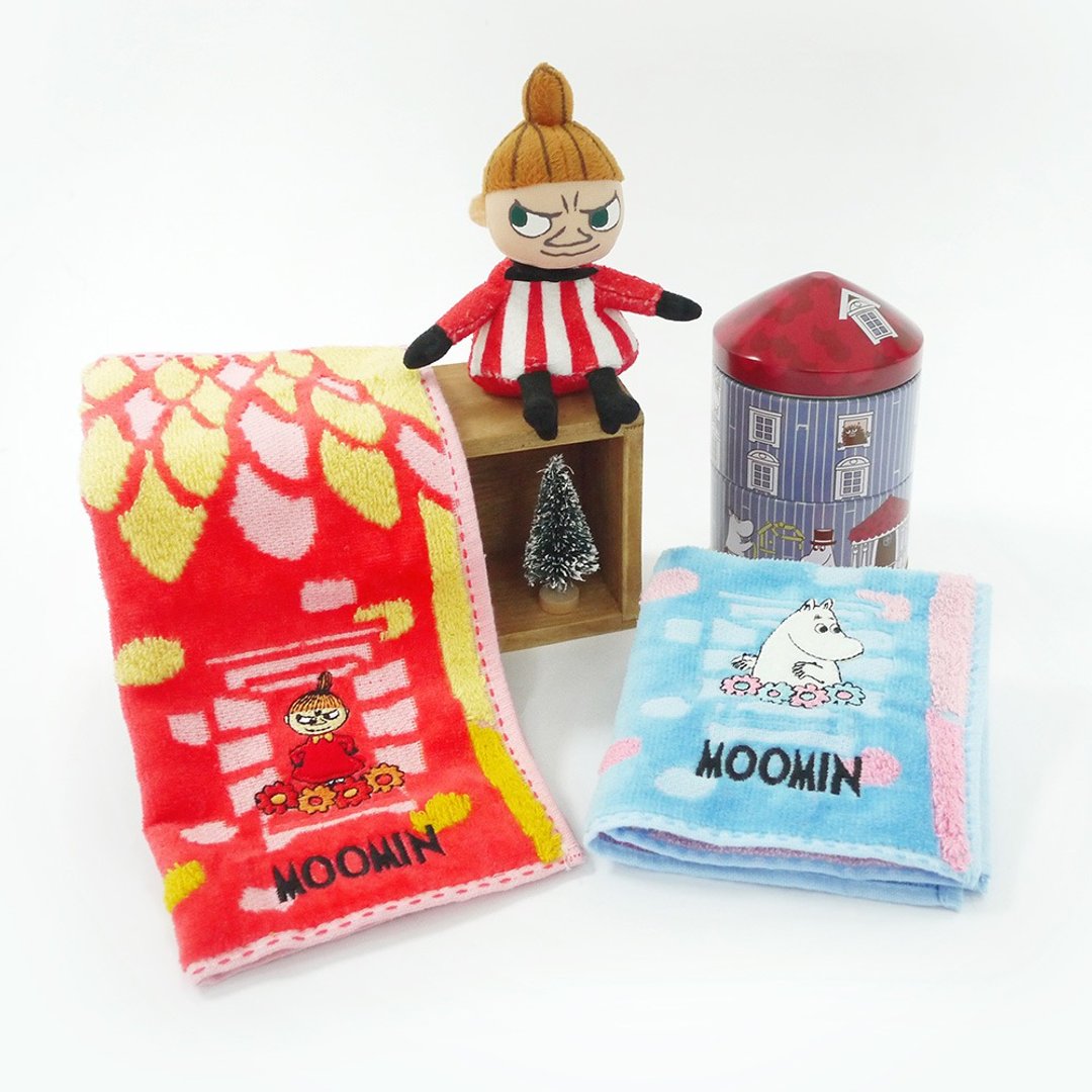 日本丸真│Moomin 方巾铁盒小屋 - 毛巾浴巾 - 棉 