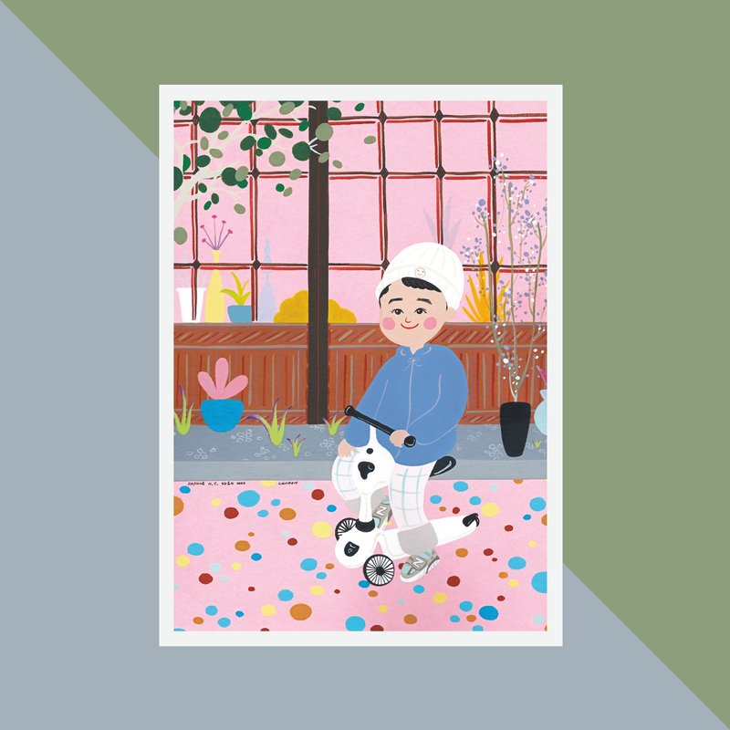 定制人像-1人 似颜绘 生日/情人节/全家福/圣诞节/宝宝写真/亲子 - 订制画像 - 纸 粉红色