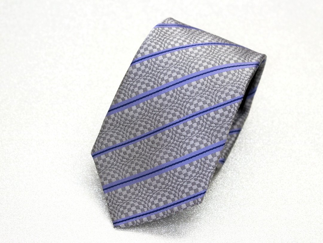Mysterious geometric pattern tie gray - 领带/领带夹 - 丝．绢 