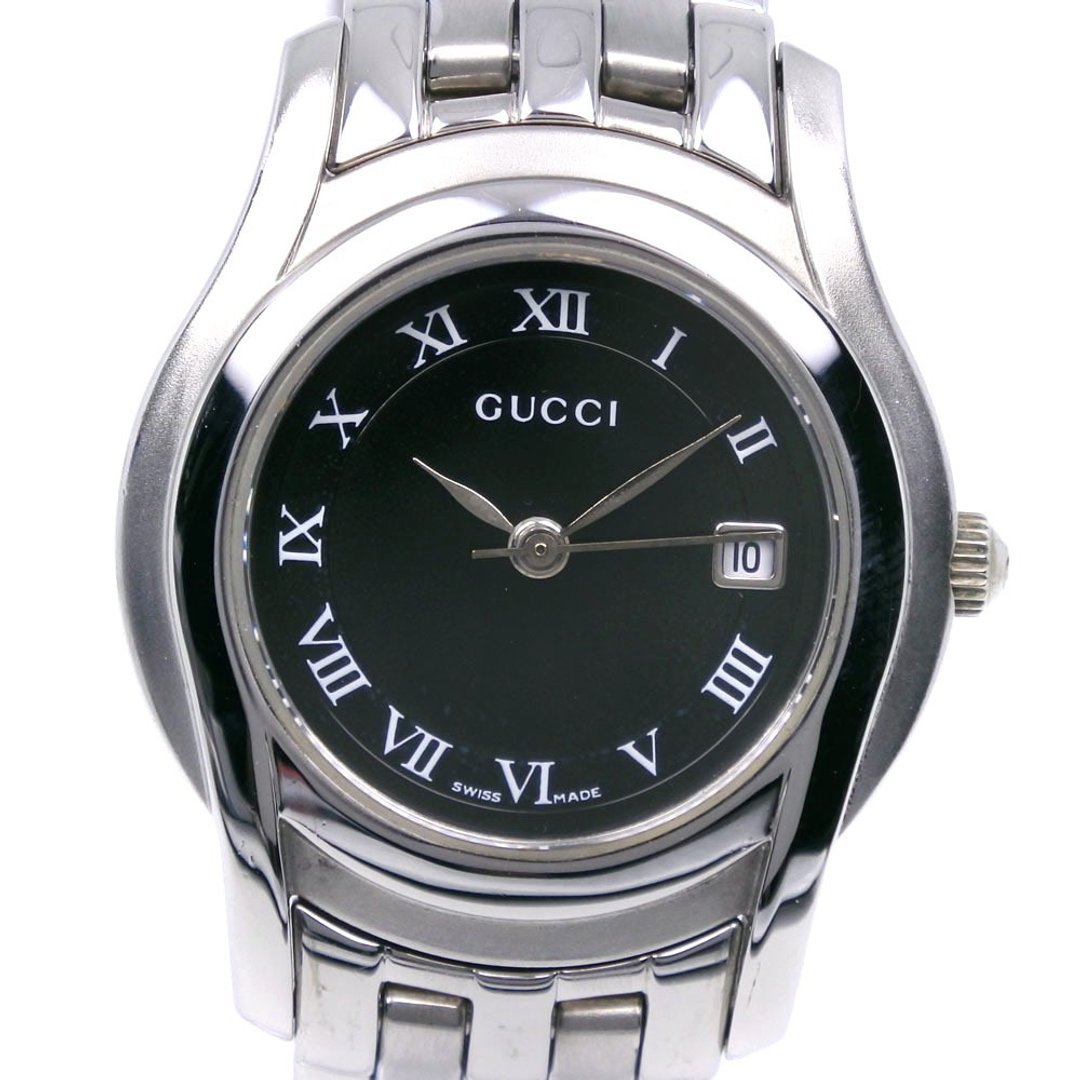 【日本直输】宝缇嘉 GUCCI 手表 5500L 不锈钢 石英 指针式显示 黑色表盘 女性【二手】 - 女表 - 不锈钢 黑色