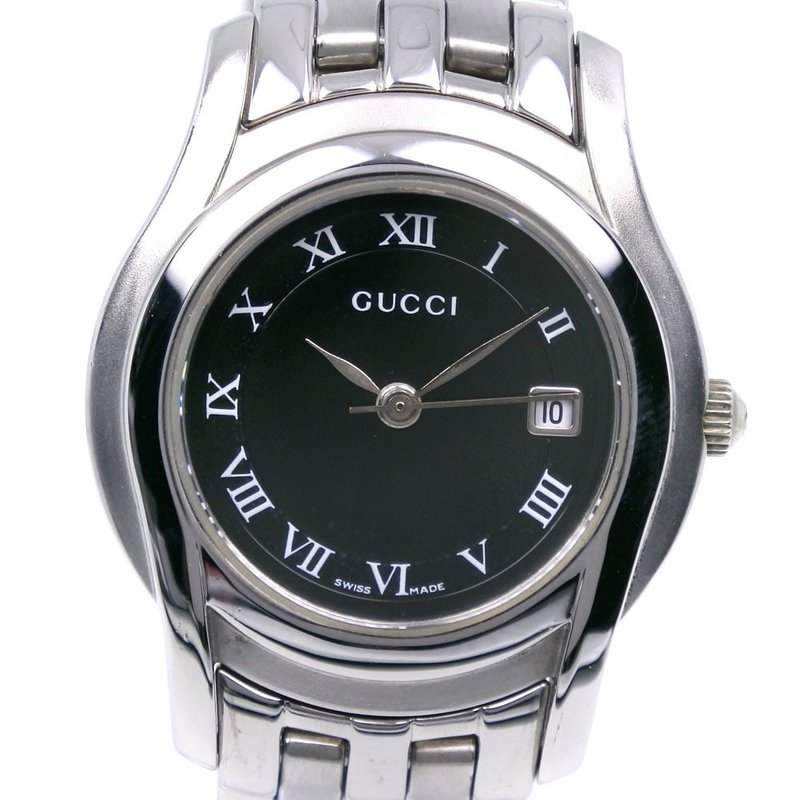 [日本直邮] 古驰 GUCCI 手表 5500L SS 石英类比显示黑色表盘女士手表 [二手] - 女表 - 不锈钢 黑色