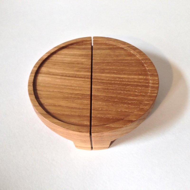 Door handle two half moons ø120 mm, round handle with rib - 其他家具 - 木头 