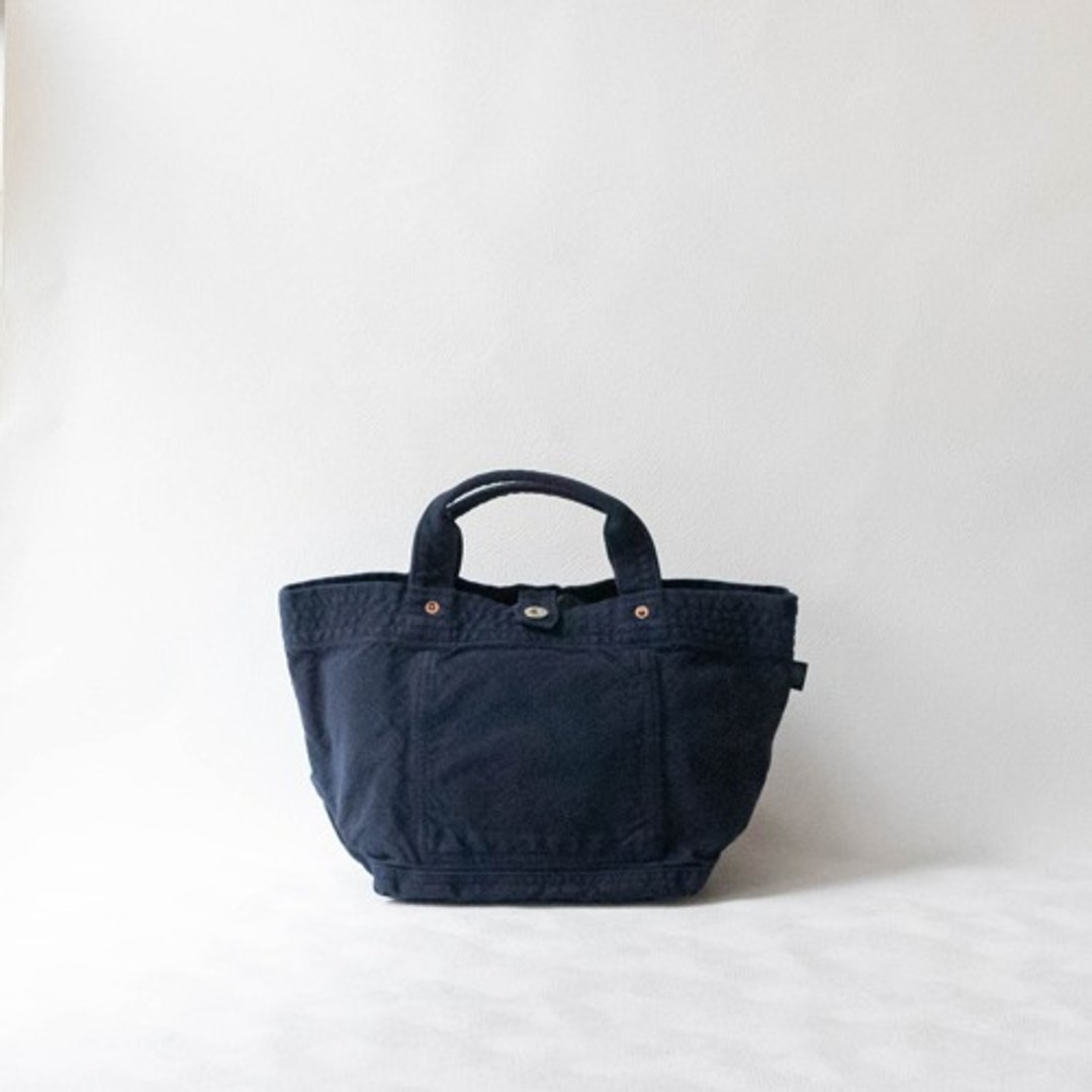 Stitch Tote [Dark Navy] (VC-28) - 手提包/手提袋 - 棉．麻 蓝色