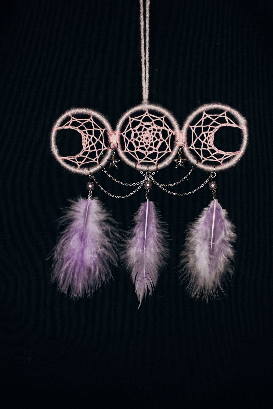 纯手工捕梦网 Handmade Dreamcatcher－【迷你三月相女神－紫】 - 摆饰 - 棉 紫色
