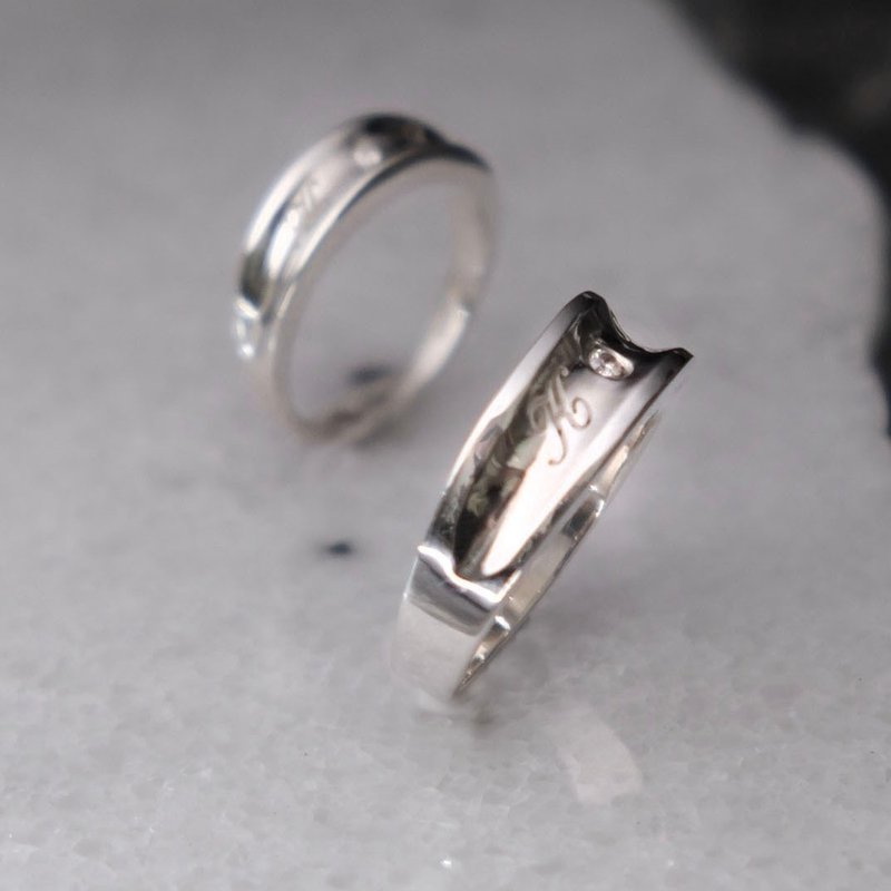 璀璨之语对戒 - 对戒 - 纯银 银色