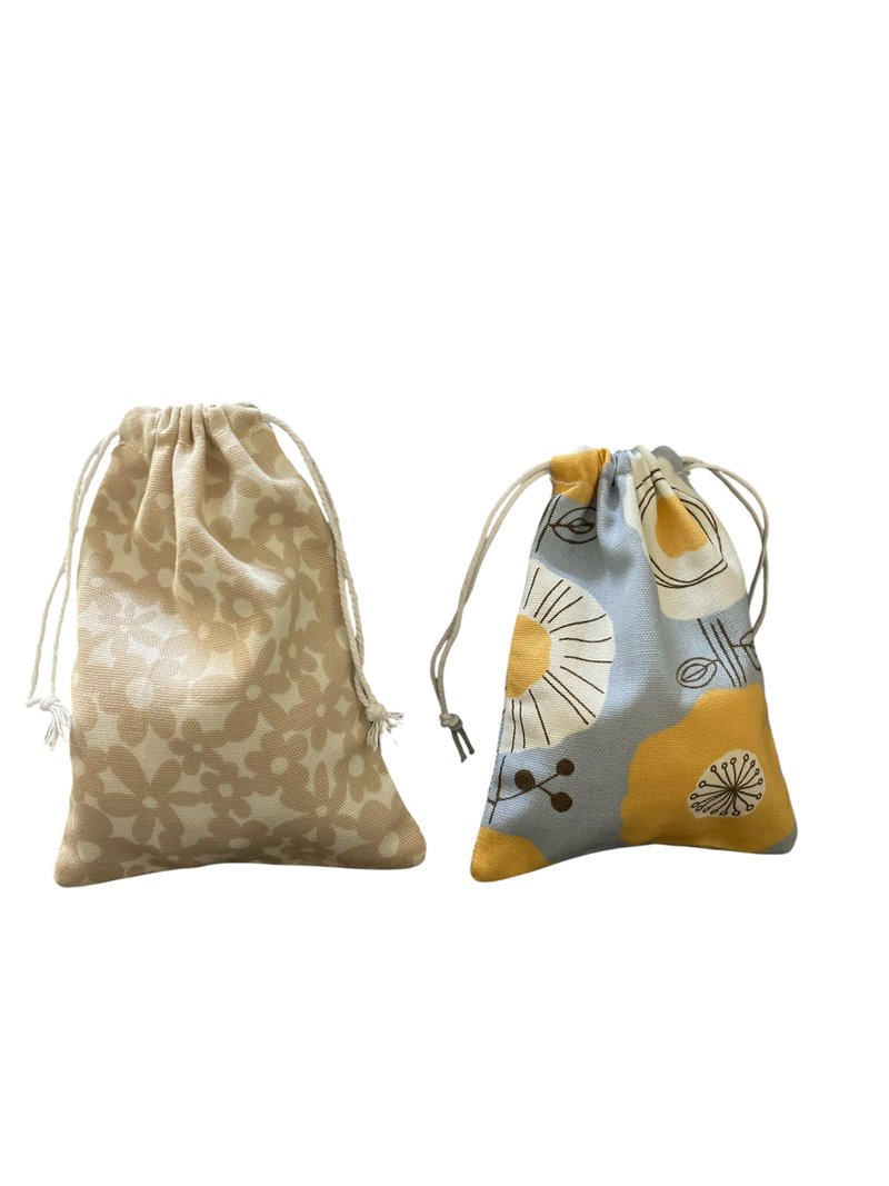 日本布料束口 - 束口袋双肩包 - 棉．麻 蓝色