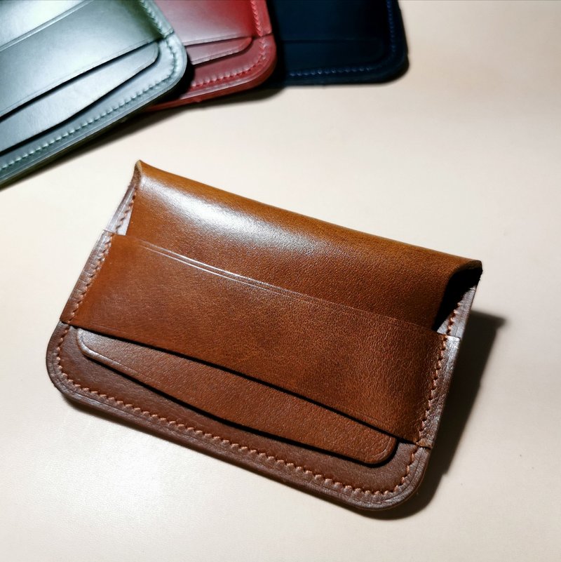 Coin Pouch Oil Pull Up Leather (Tan) - 零钱包 - 真皮 咖啡色