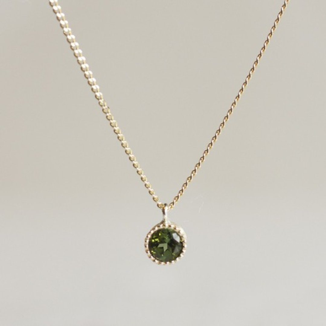 Tourmaline birthstone pendant [P033K10TM] - 项链 - 宝石 