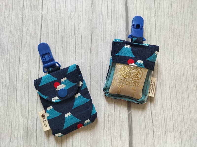 富士山平安符袋 - 平安符/符袋 - 棉．麻 蓝色