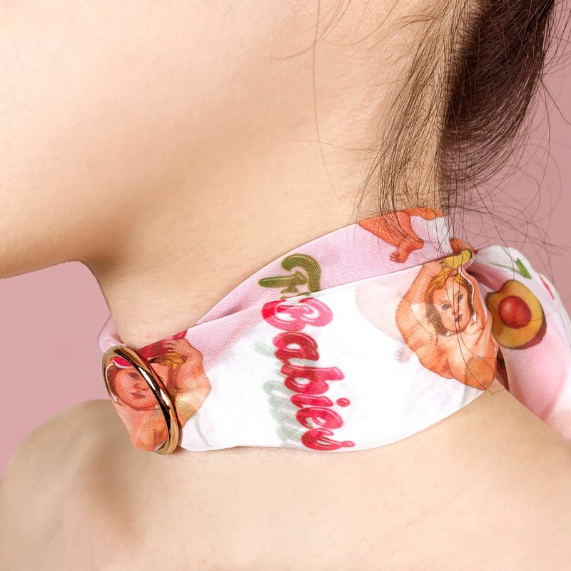 水果贝比 - 雪纺丝巾 - 丝巾 - 聚酯纤维 粉红色