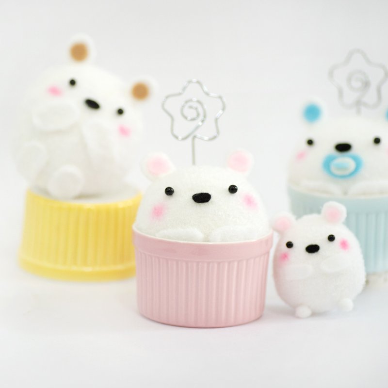 【独家手作】熊爱熊爱你 1大1小 北极熊 免缝 DIY材料包圣诞礼物 - 其他 - 其他材质 白色