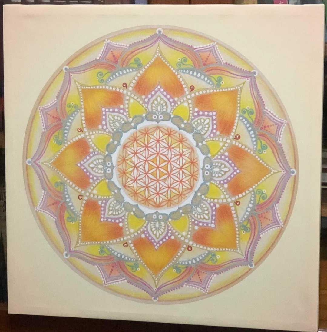 Art 入选奖 正能量图腾 喜悦禅生命之花六芒星曼陀罗 油画布无框画 - 摆饰 - 棉．麻 多色