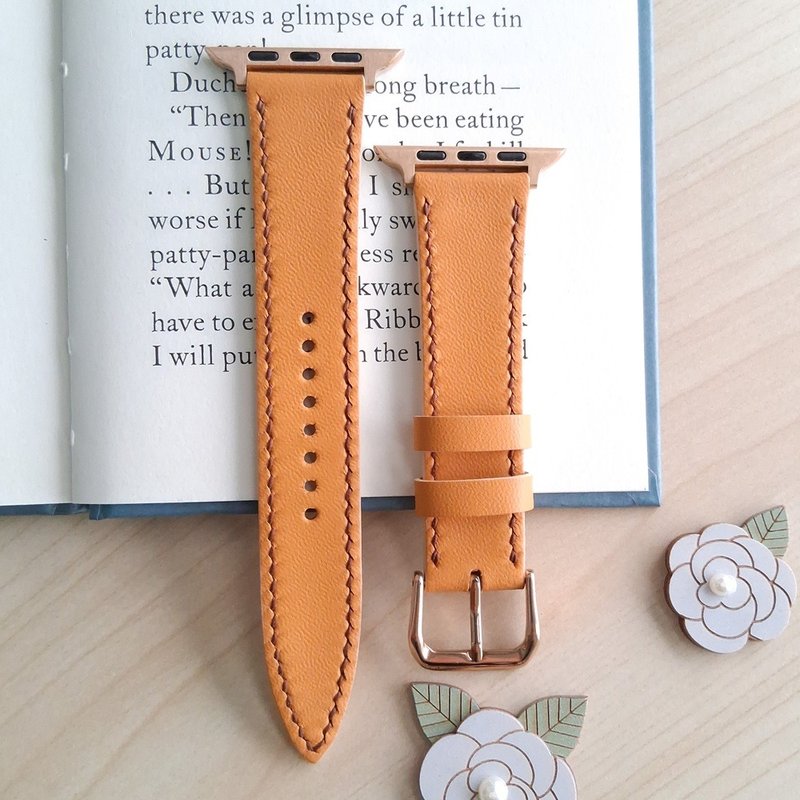 apple watch皮革表带 / 手工制作 / 黄驼 - 表带 - 真皮 