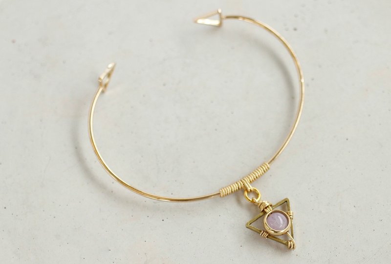 Myth Tiny - 三角薰衣草紫晶手镯 水晶 几何 细致　复古 - 手链/手环 - 宝石 紫色