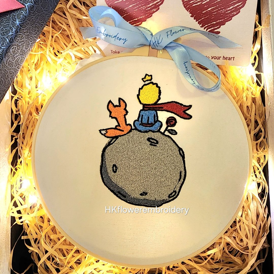 /成品/小王子刺绣圈 装饰品 家居饰品 玫瑰狐狸 - 摆饰 - 绣线 白色