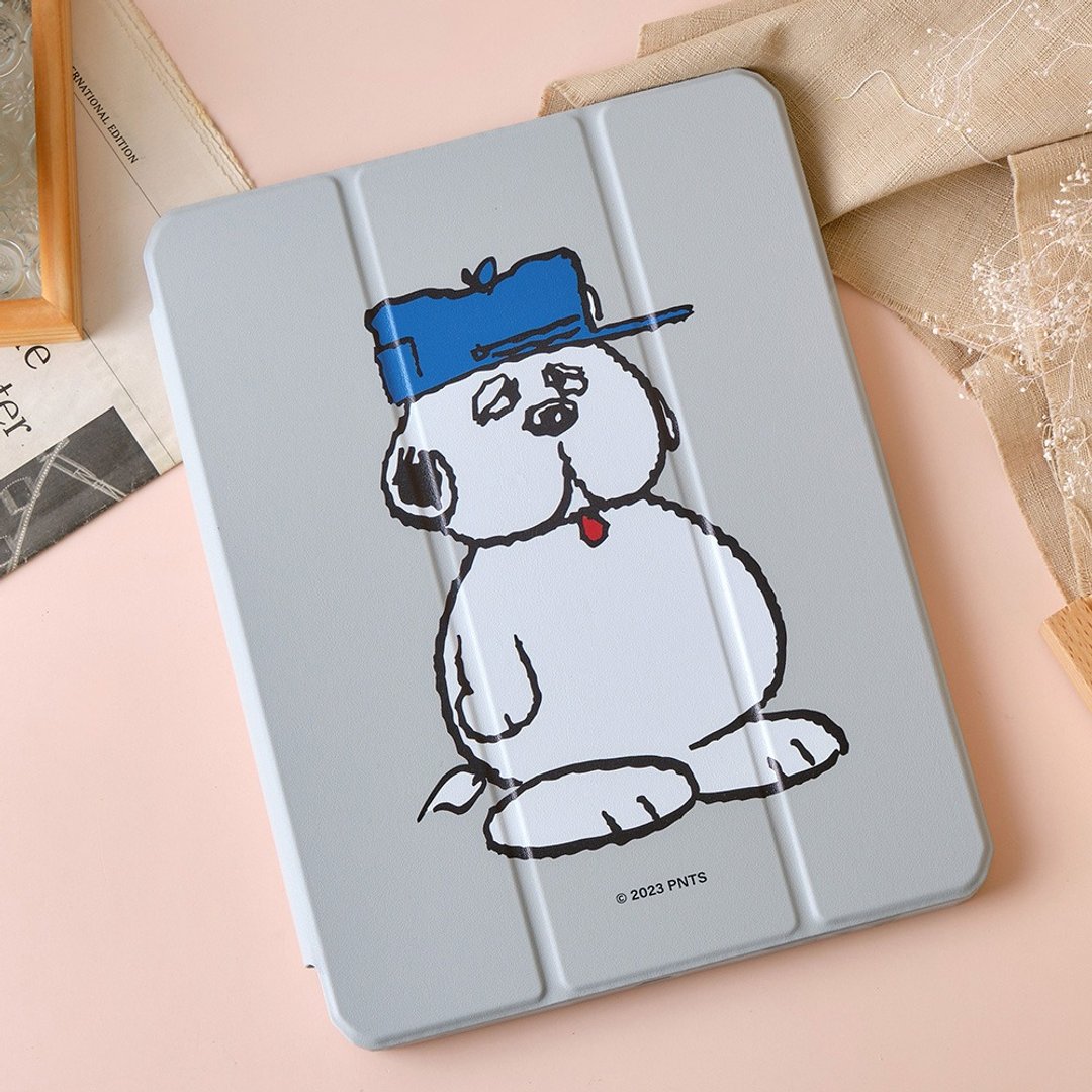 SNOOPY 史努比厌世欧拉夫强悍磁吸 iPad 三折保护壳 - 平板/电脑保护壳 - 塑料 多色