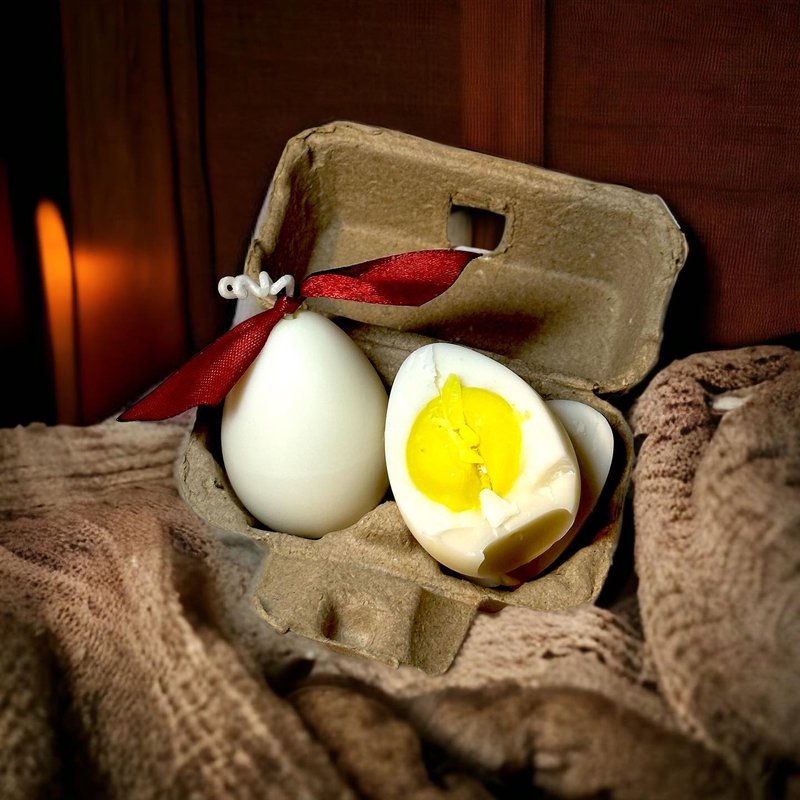 FLOW AROMA 心流香薰 | 糖心蛋 | 仿真香氛蜡烛 - 蜡烛/烛台 - 蜡 白色