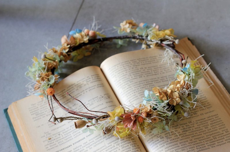 新娘花冠 【不凋花与干燥花系列】重瓣绣球花 - 发饰 - 植物．花 绿色