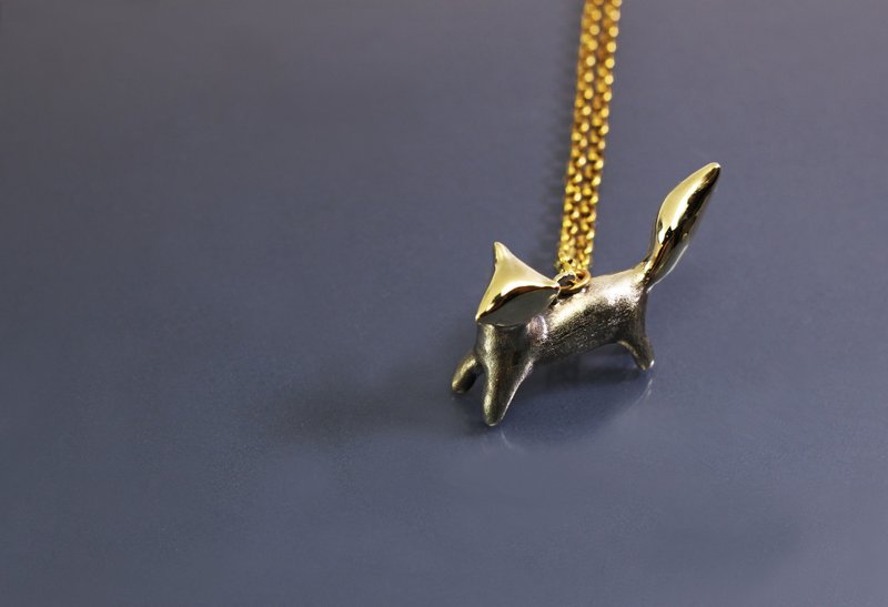 公仔系列-狐狸 纸镇公仔项链 - 玩偶/公仔 - 铜/黄铜 红色