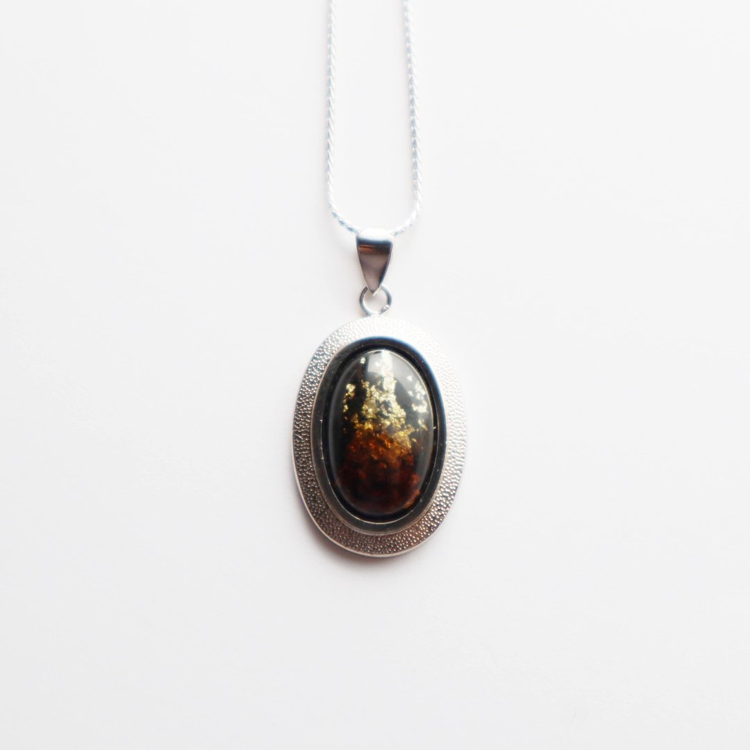 银河【Topaz】七宝烧坠饰 纯银箔点缀七宝烧 - 项链 - 其他材质 橘色
