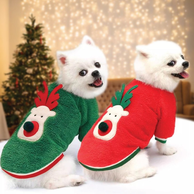 TTP宠物圣诞立体鹿鹿上衣 (圣诞Smart Casual系列) - 衣/帽 - 其他人造纤维 多色