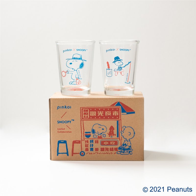 SNOOPY Meets Local 台味日常・夜市经典版 143 玻璃杯组 - 玻璃杯 - 玻璃 多色
