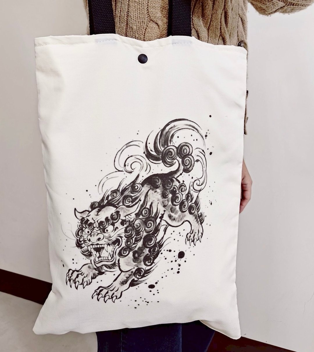 爱心公益定制品 - 江湖在走护身符要有托特包 - 手提包/手提袋 - 棉 黑色