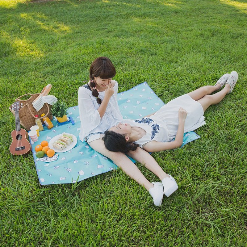 迷你野餐微物○野餐垫 Mini Picnic Time  Picnic Mat - 野餐垫 - 防水材质 蓝色