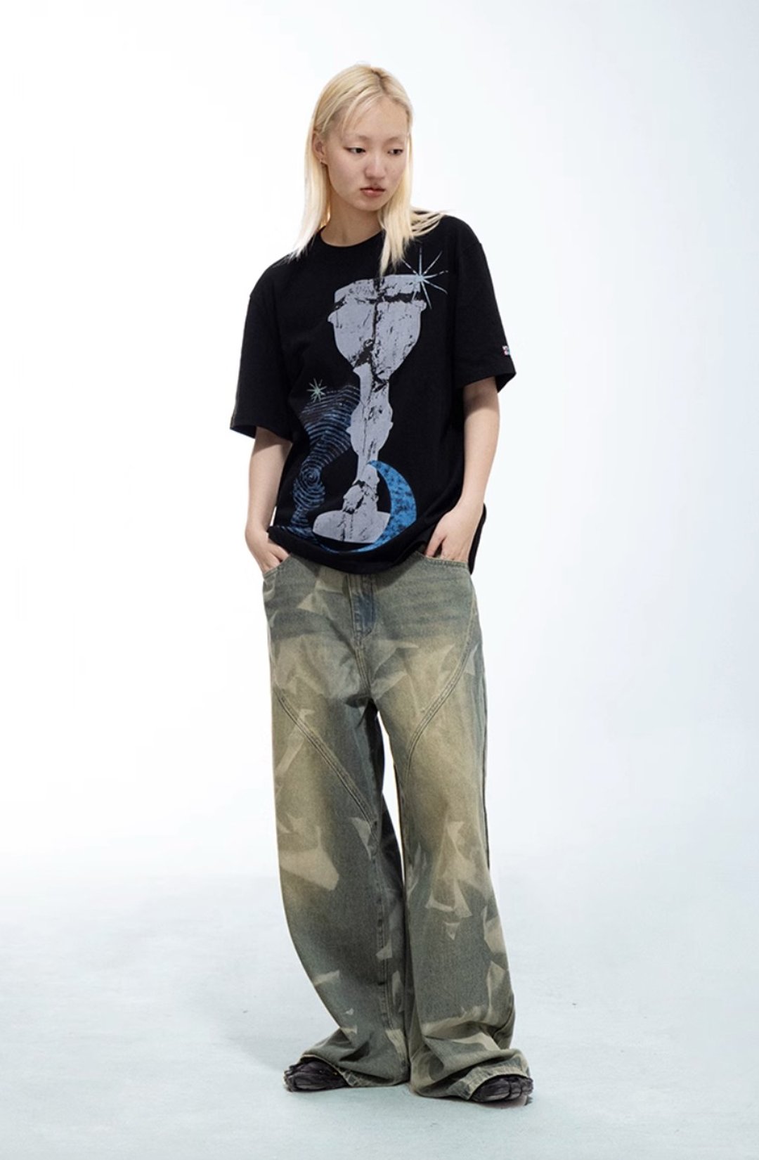 Moon Edition T-shirt 日月圣杯T恤 無性別穿搭 - 中性连帽卫衣/T 恤 - 棉 黑色
