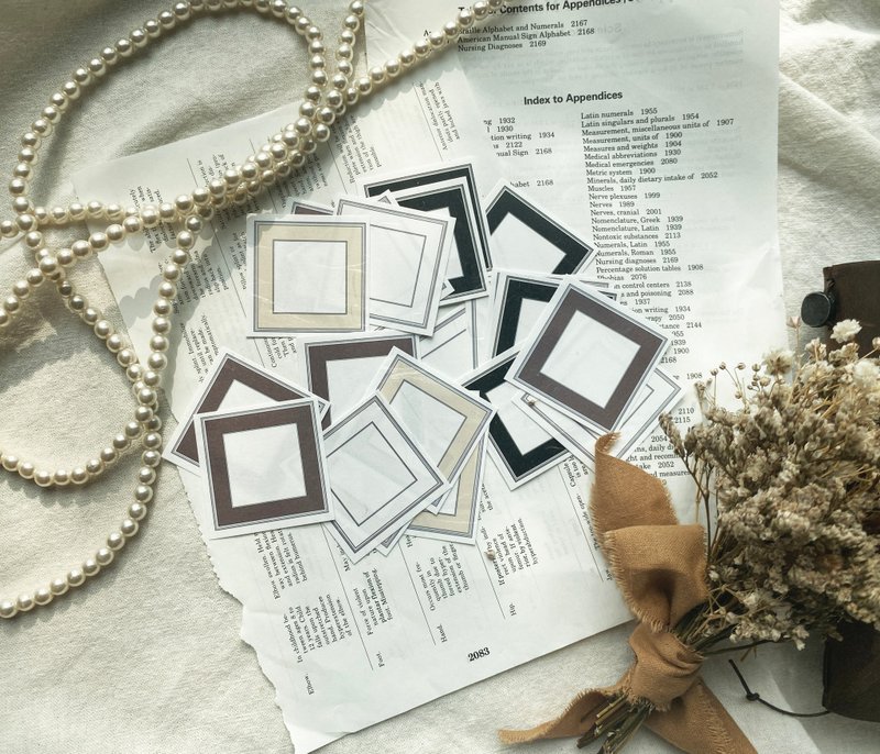 Mid Century Style 简约框线标签组 - 卡片/明信片 - 纸 多色