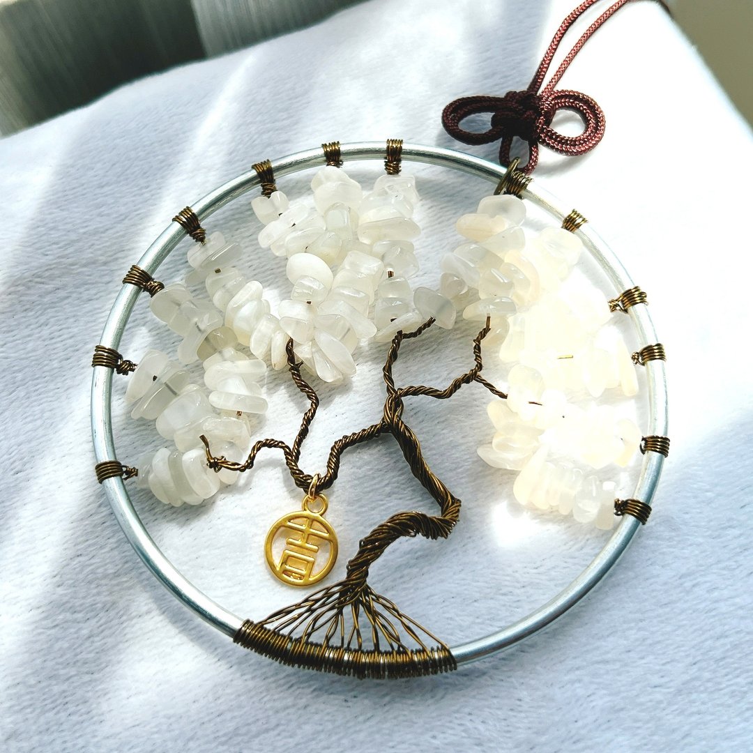 月下心愿丨白月光石 水晶生命树 摆饰/吊饰 开运 祝福 交换礼物 - 其他 - 宝石 白色