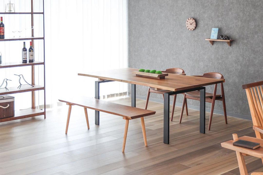 飞驒家具 家具工房绿雉舍 耳付衔接餐桌 SECONDSERIES 铁制桌脚S1 - 餐桌/书桌 - 木头 咖啡色