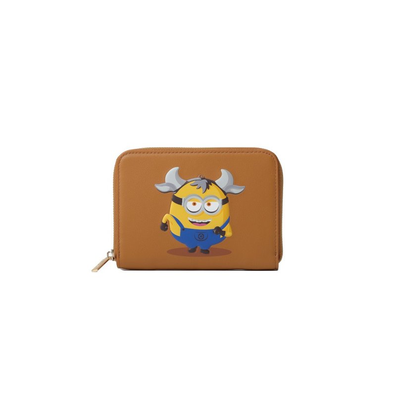 Minions 星座皮革银包 (金牛座) - 皮夹/钱包 - 真皮 咖啡色