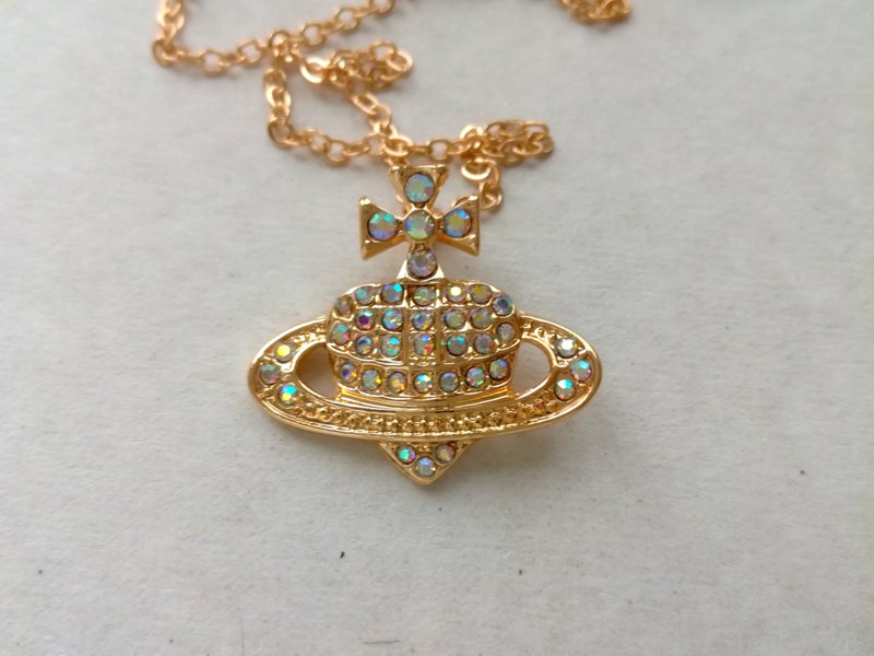 水钻行星土星项链 娜娜动漫项链 Cosplay 项链 - 项链 - 其他金属 金色