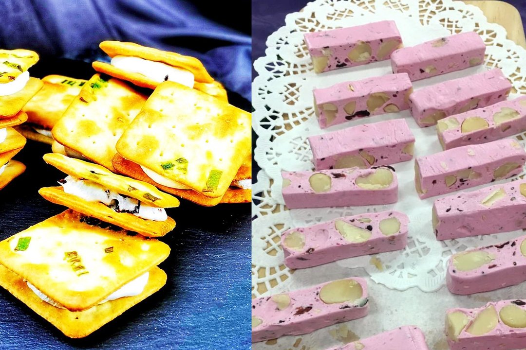 红龙果夏威夷豆牛轧糖+蔓越莓牛轧饼  2023实体课 - 美食 - 新鲜食材 