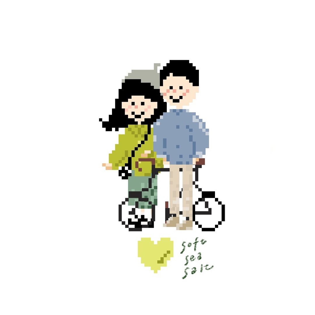 Pixel Art 像素画 似颜绘 双人 - 电子手绘真人画像/绘画/插画 - 其他材质 
