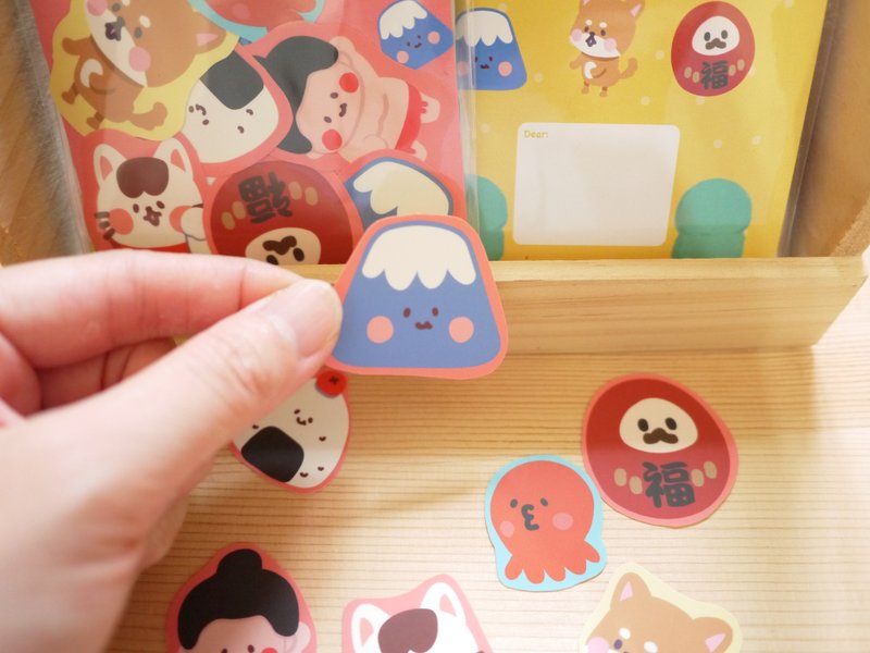 多肉小日和/防水剪边贴纸包 - 贴纸 - 纸 蓝色