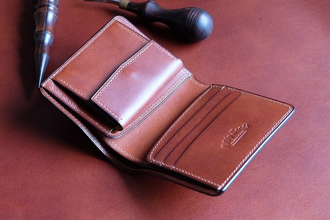 MILDY HANDS - SV01COIN 马臀皮 短夹 Japanese shell cordovan - 皮夹/钱包 - 真皮 咖啡色