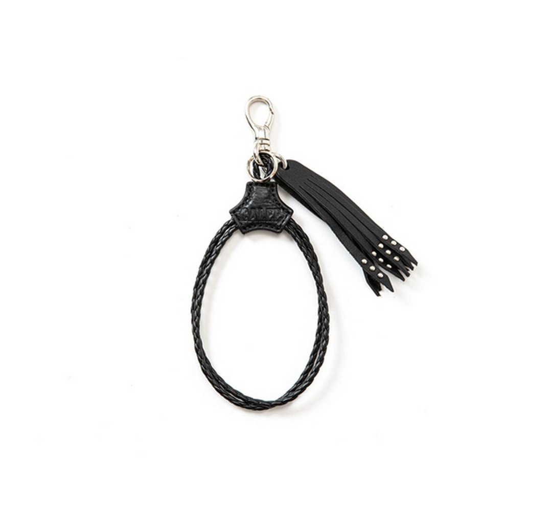 Calee Studs Embossing Assort Leather Key Ring 牛皮铆钉钥匙圈 F - 钥匙链/钥匙包 - 其他材质 黑色