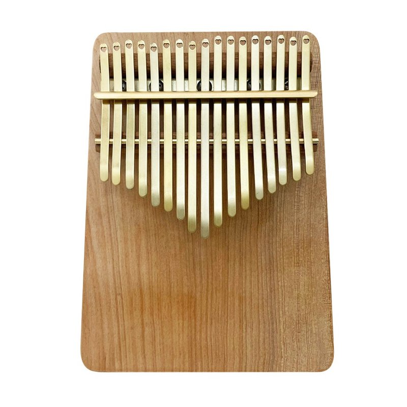 梢楠(实木拼接)板式卡林巴琴 镀钛金琴键 赠书包+调音器+展示架 - 吉他/乐器 - 木头 咖啡色