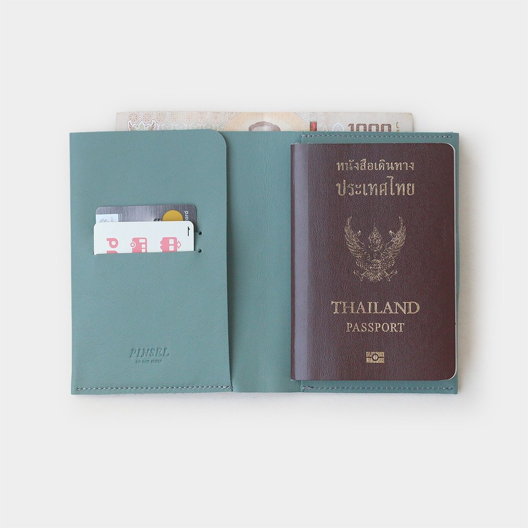 passport wallet : blue grey - 皮夹/钱包 - 真皮 