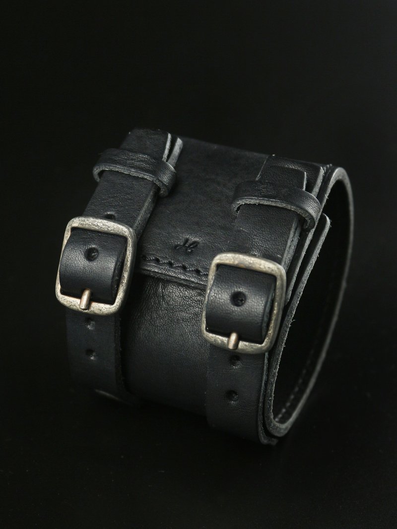 Leather Cuff 皮革手环 - 黑 - 手链/手环 - 真皮 黑色