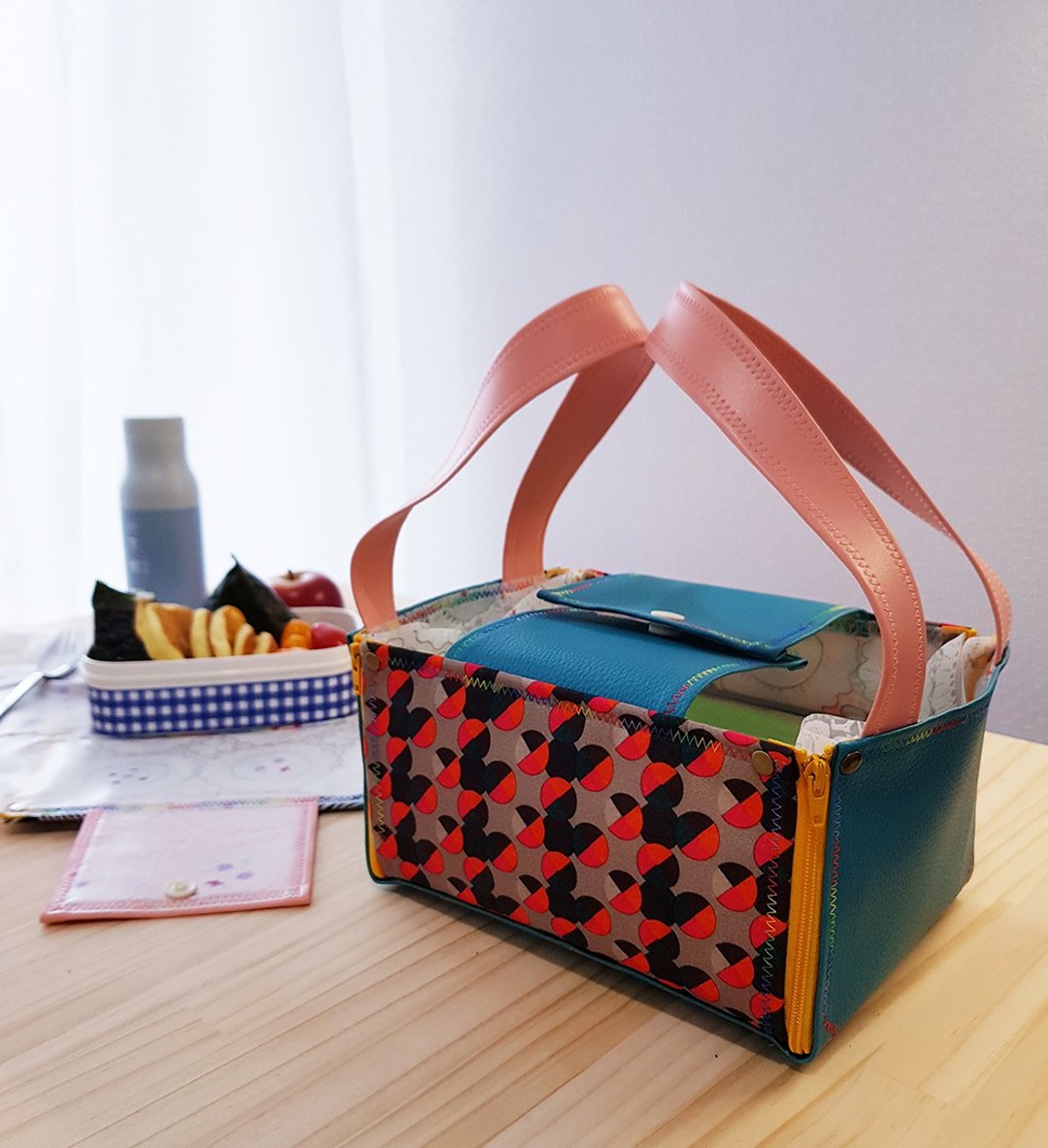 内外防水/餐垫/便当餐袋-和风圆彩Waterproof Placemat Lunch Bag - 便当盒/饭盒 - 防水材质 多色