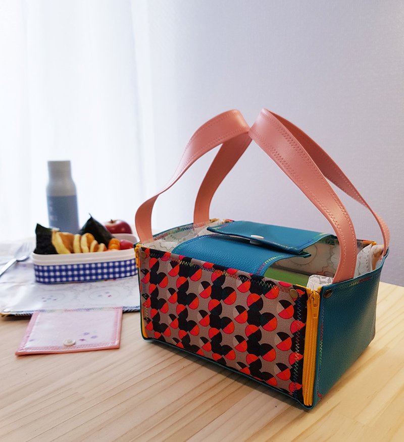 内外防水/餐垫/便当餐袋-和风圆彩Waterproof Placemat Lunch Bag - 便当盒/饭盒 - 防水材质 多色